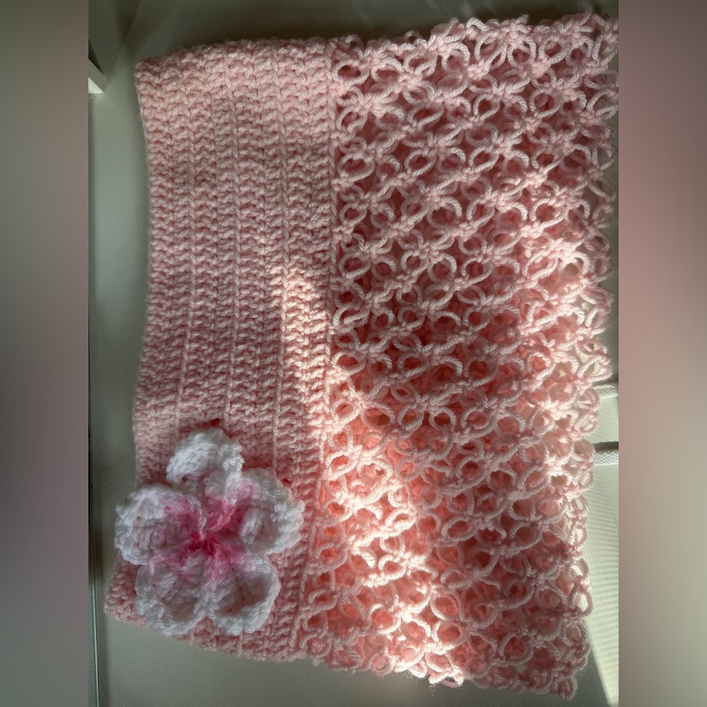 Pink Crochet Top with Flower Accent🌸